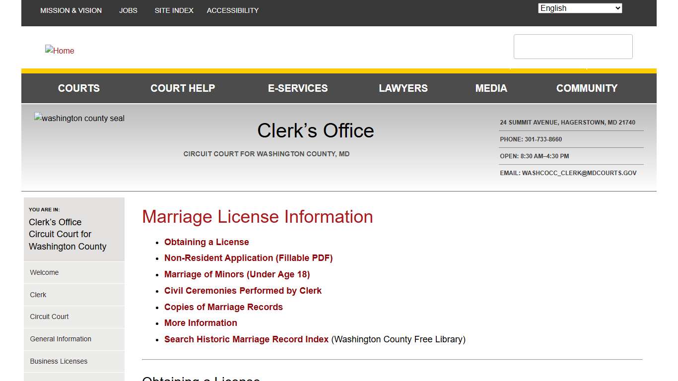 Marriage License Information Maryland Courts
